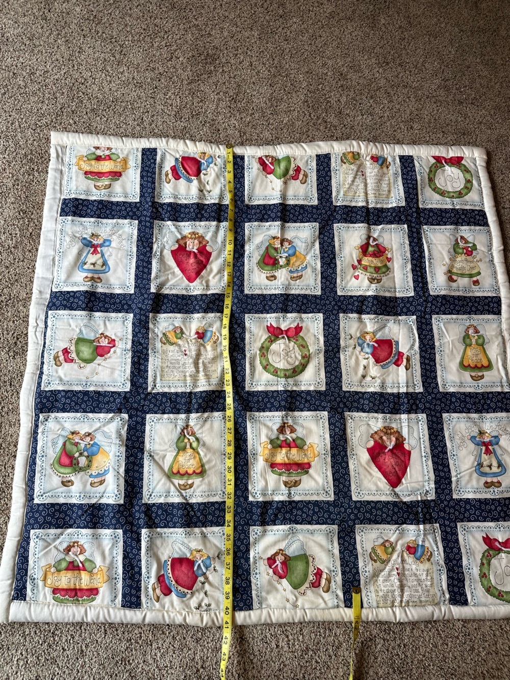 Vintage Christmas Angel Lap/Wall Quilt Fabric Panel Design Dianna Marcum Winter - Picture 12 of 12